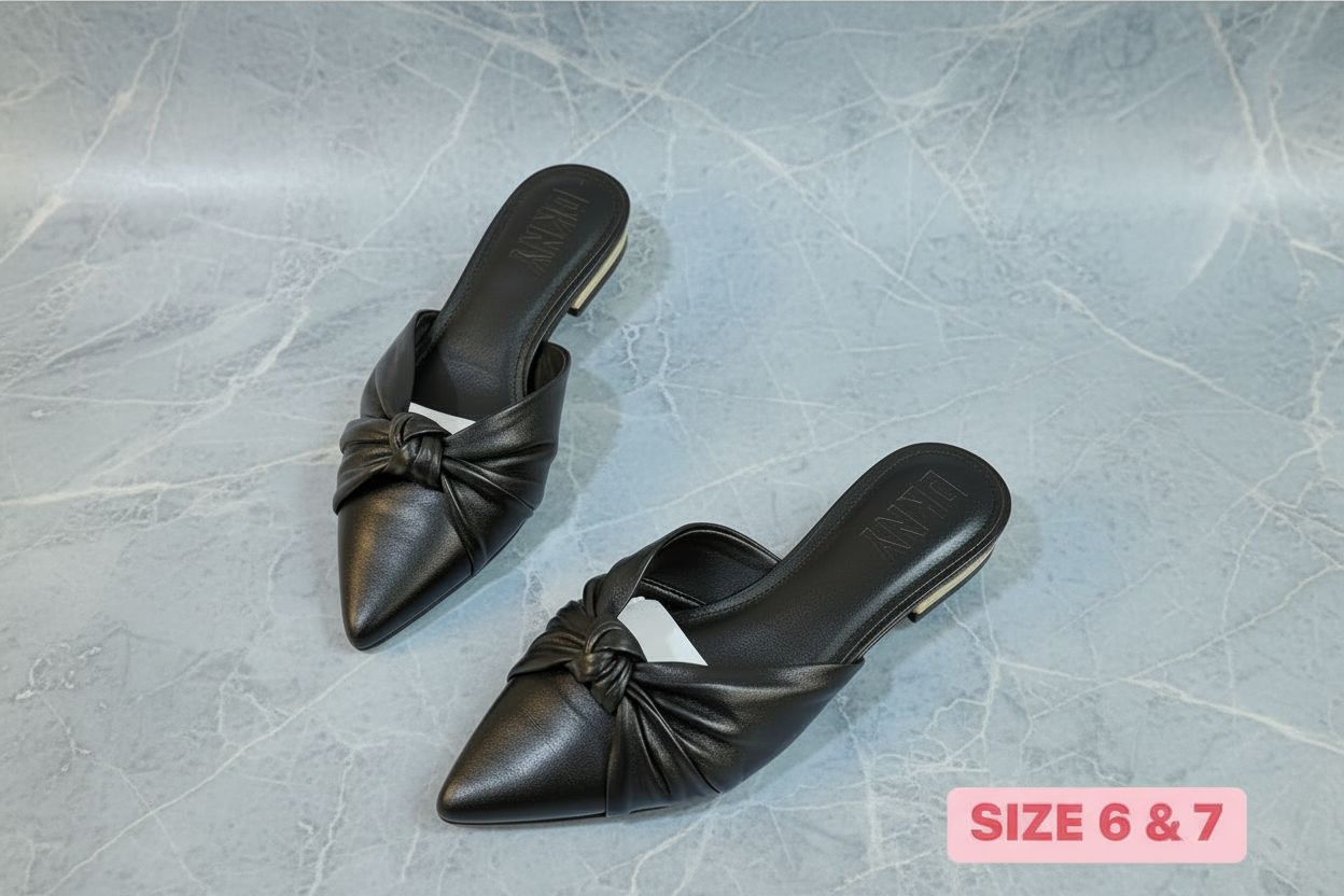 DKNY FLAT SHOES - BLACK