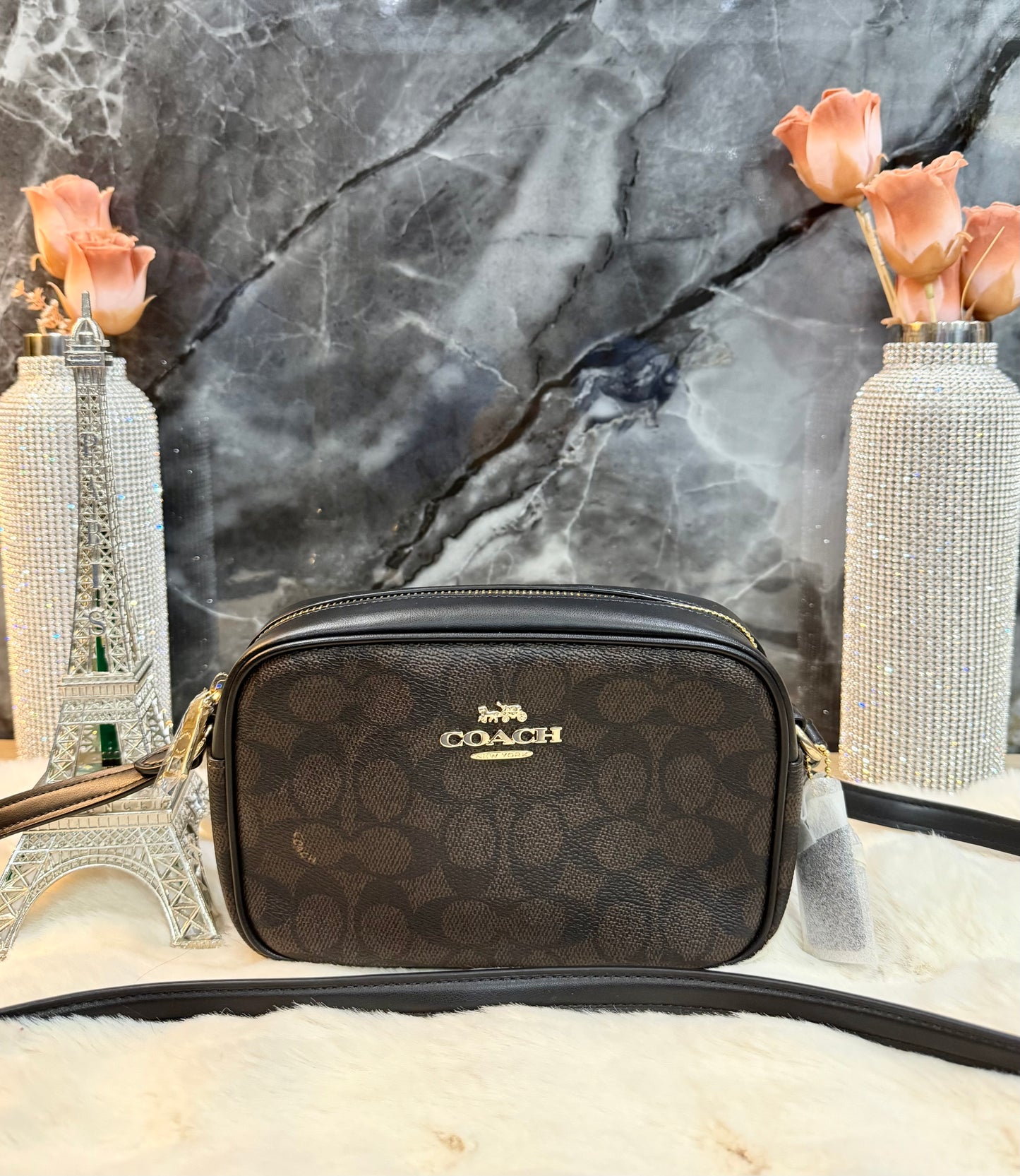 COACH MINI JAMIE SIGNATURE COATED CANVAS