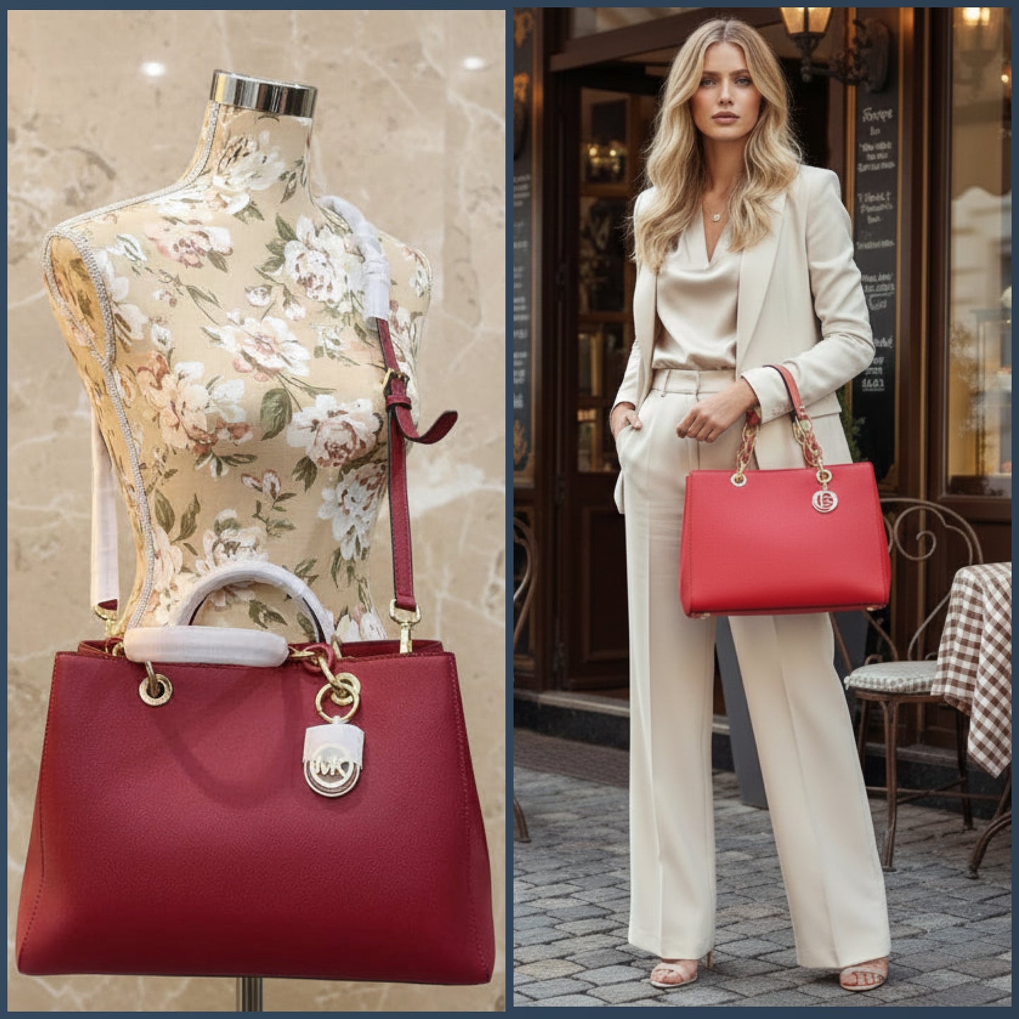 MICHAEL KORS CYNTHIA SATCHEL - SAFFIANO LEATHER -  RED - MEDIUM