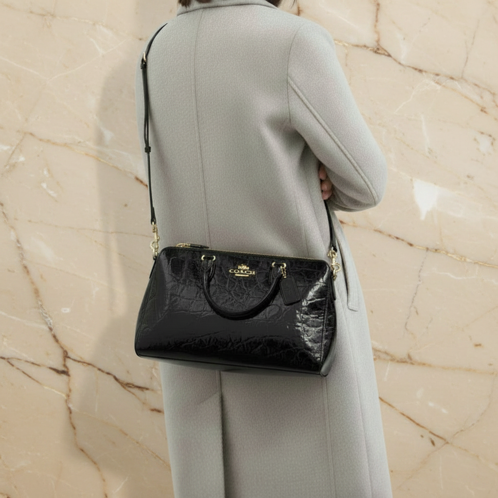 Coach Crinkled Patent Georgia Satchel