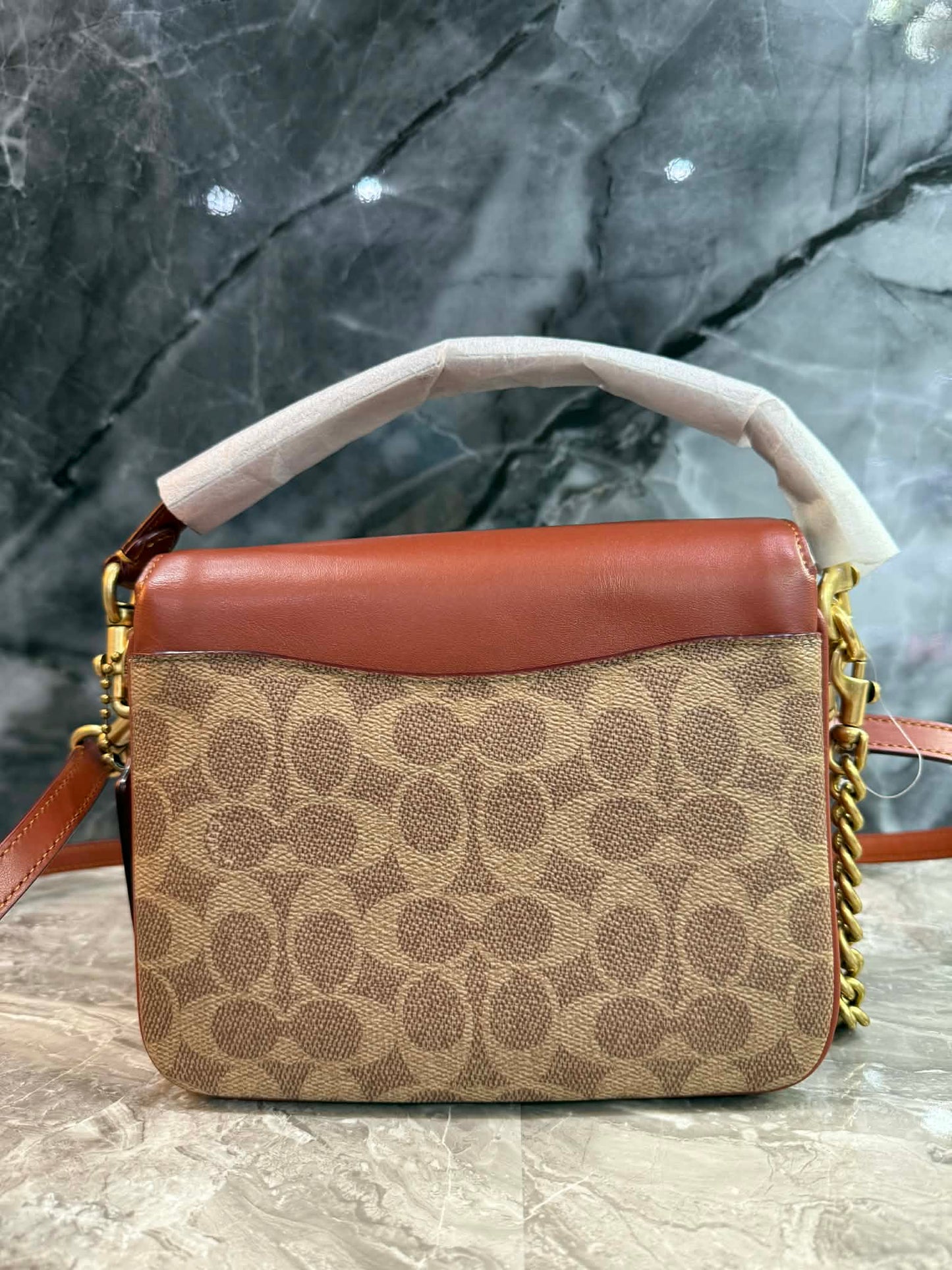 COACH CASSIE 19 3 in 1/ 3 STRAP IN SIGNATURE CANVAS - TAN RUST - MISSING PRICE TAG