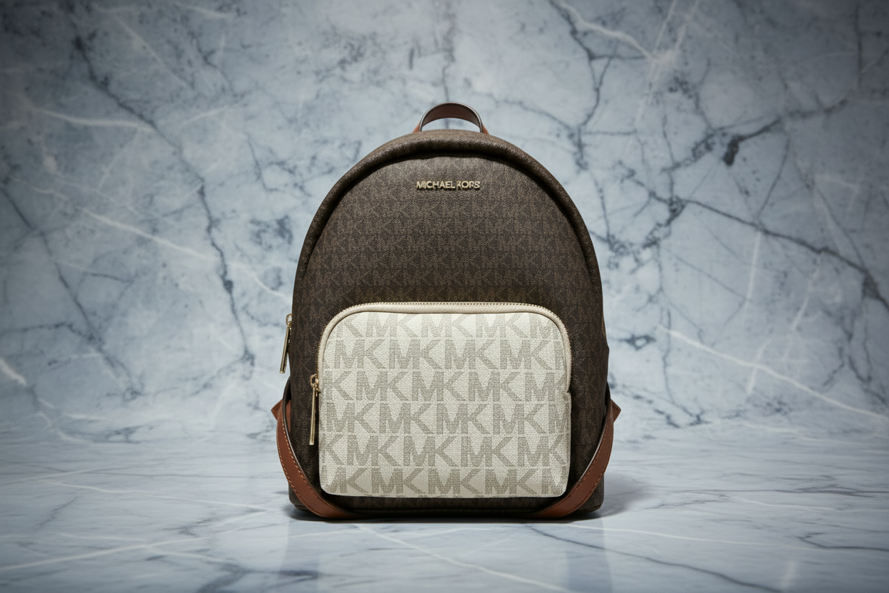 MICHAEL KORS MEDIUM ERIN BACKPACK - SIGNATURE BROWN/WHITE