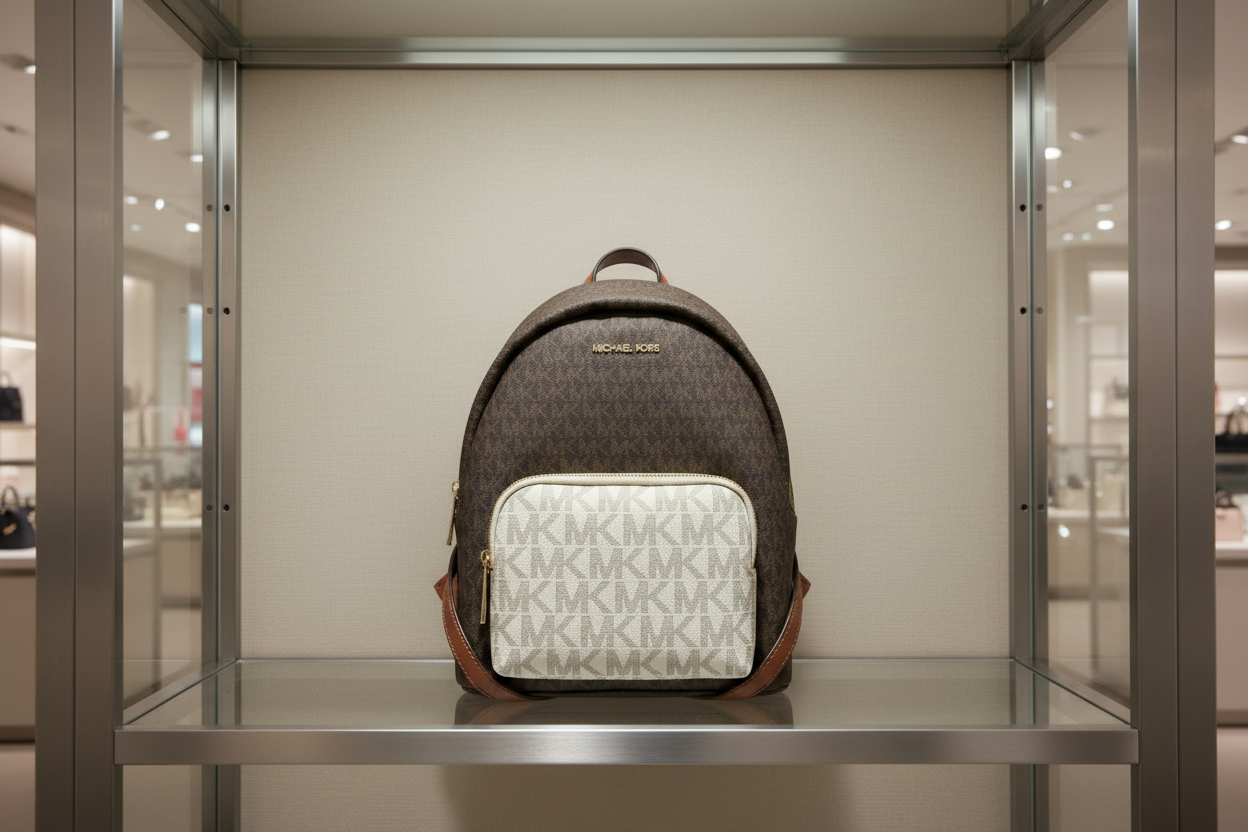 MICHAEL KORS MEDIUM ERIN BACKPACK - SIGNATURE BROWN/WHITE