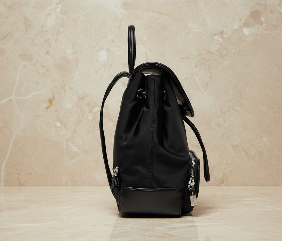 MICHAEL KORS CARA SMALL BACKPACK NYLON - BLACK