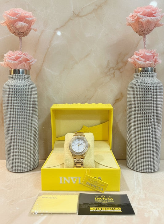 ساعة إنفيكتا أنجل النسائية - لون ذهبي