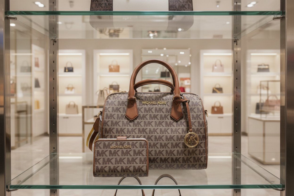 BUNDLE ‼️ MICHAEL KORS BEDFORD DUFFLE LARGE IN SIGNATURE JACQUARD & MEDIUM BIFOLD CORNER ZIP WALLETS