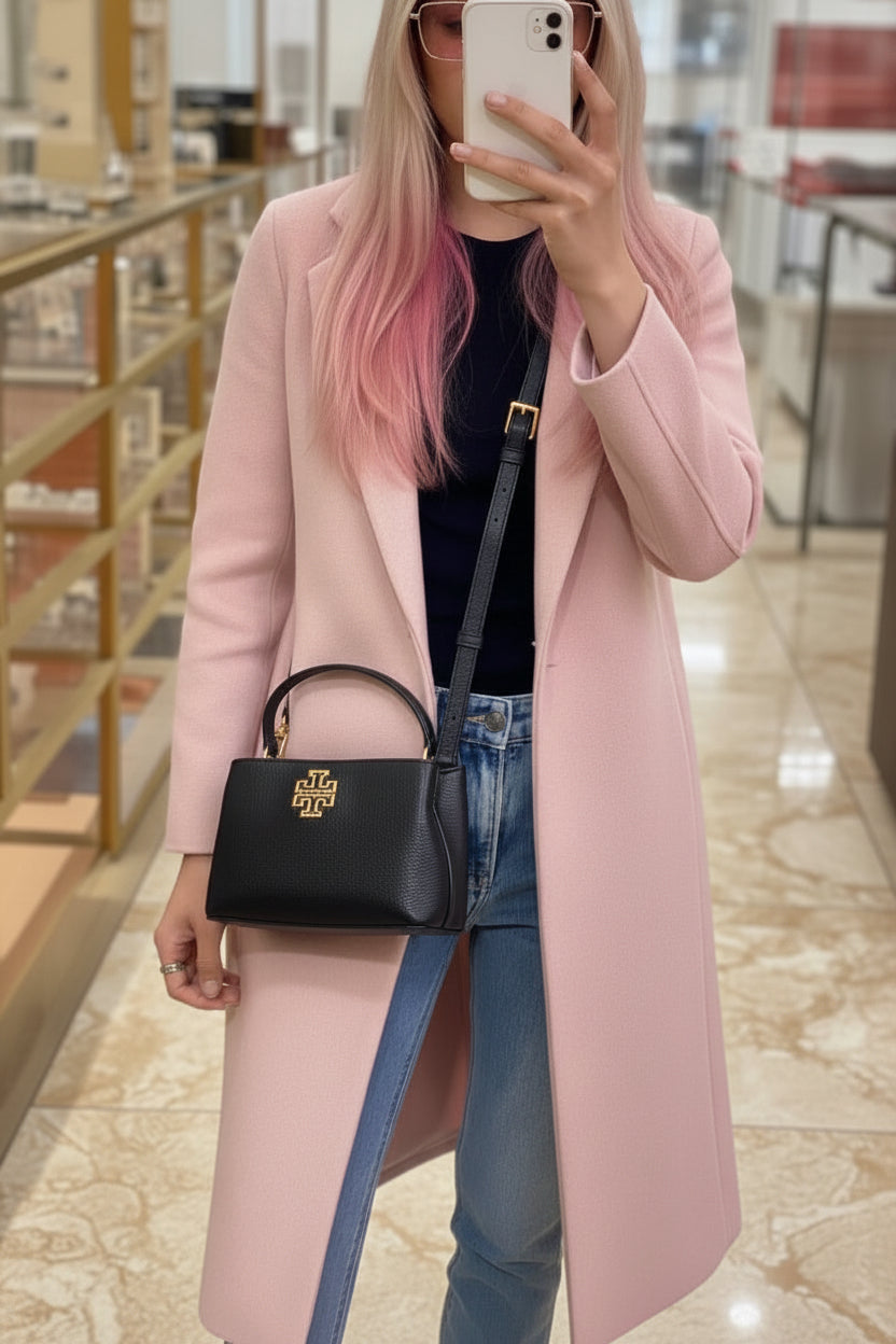 TORY BURCH MICRO BRITTEN SATCHEL - BLACK