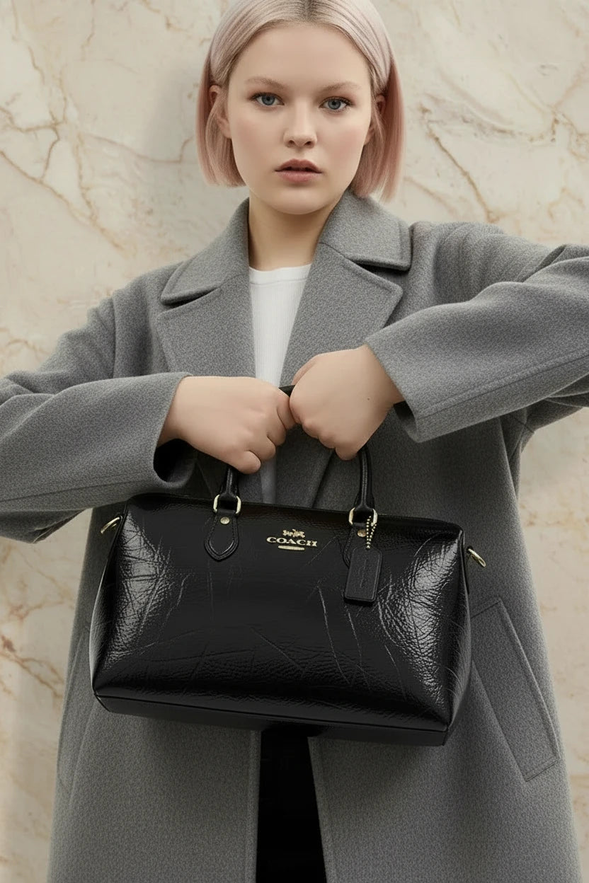 Coach Crinkled Patent Georgia Satchel