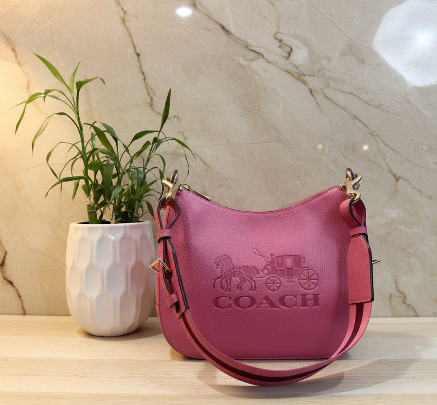 SALE‼️‼️COACH JES HOBO SHOULDER BAG - ROUGE/SILVER
