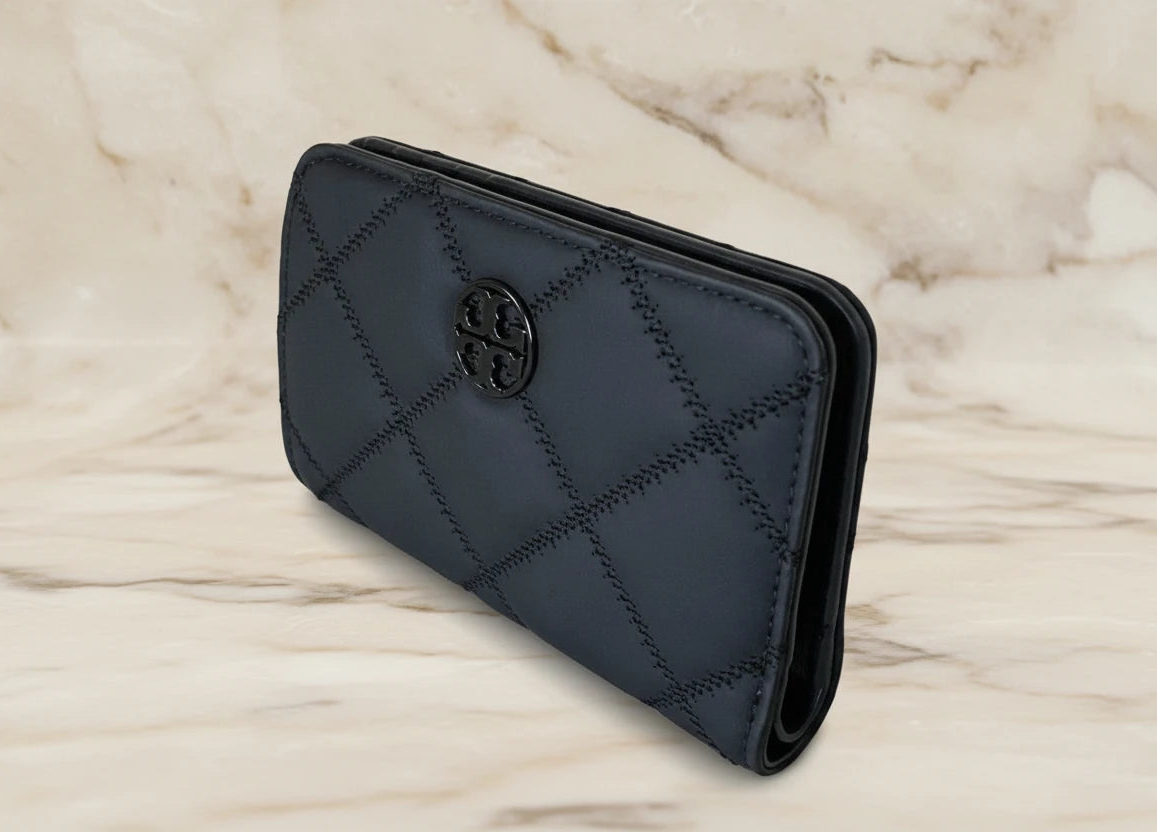 TORY BURCH QUILTED WILLA MATTE MEDIUM FLAP WALLET