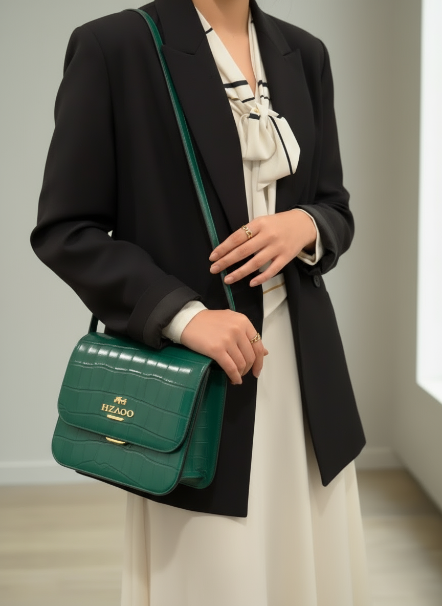 حقيبة كروسبودي كوتش برين ذات غطاء قلاب - لون اليشم