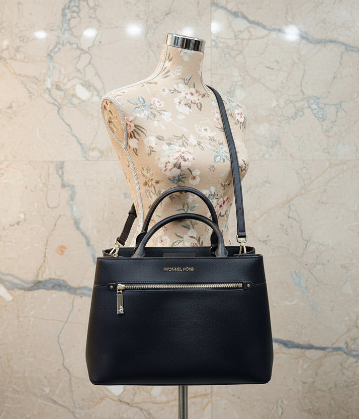 MICHAEL KORS HAILEE LARGE SAFFIANO LEATHER SATCHEL