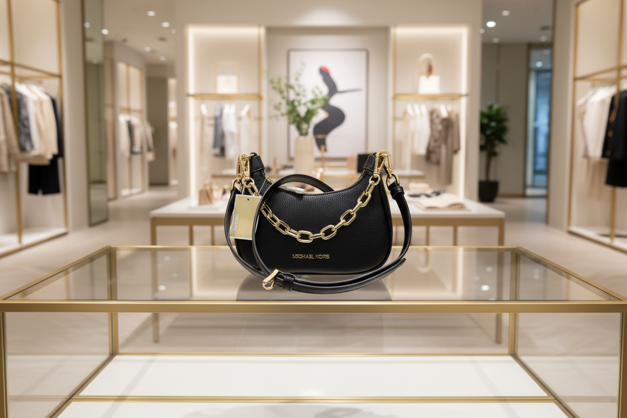 MICHAEL KORS MINI CORA CHAIN SHOULDER BAG/CROSSBODY BAG - BLACK