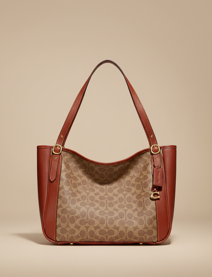 COACH ALANA ZIP TOTE IN SIGNATURE CANVAS - TAN RUST