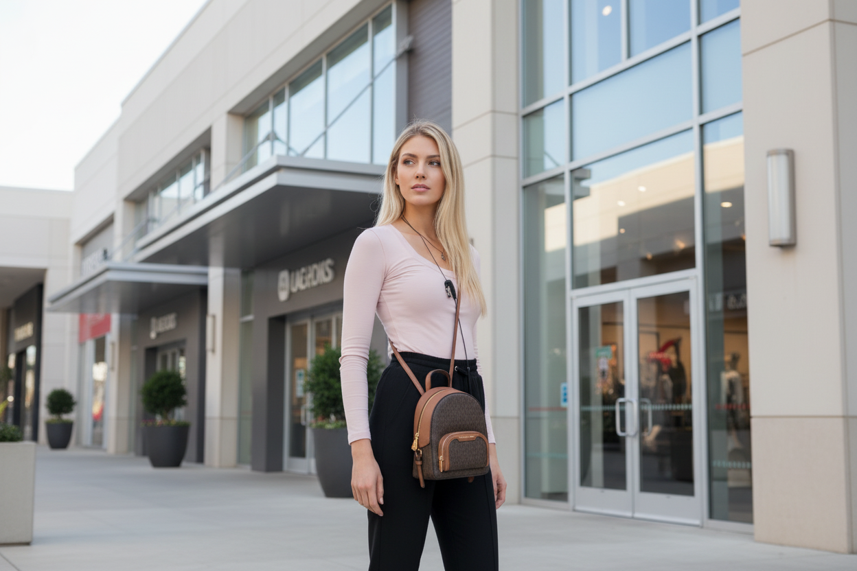 حقيبة ظهر مايكل كورس جايسي مقاس XS، لون بني مميز