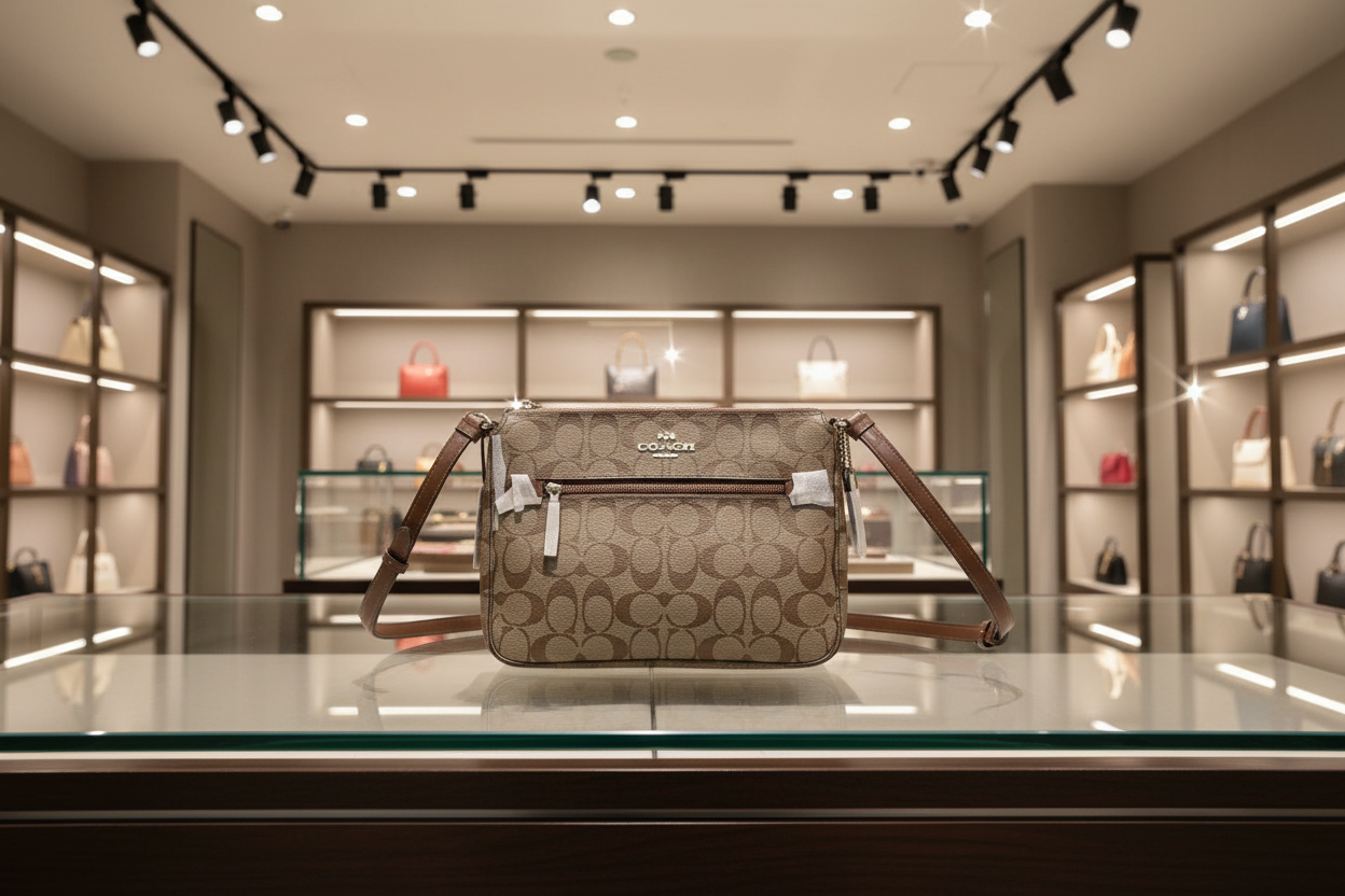 COACH GALLERY FILE CROSSBODY IN SIGNATURE CANVAS - KHAKI BROWN