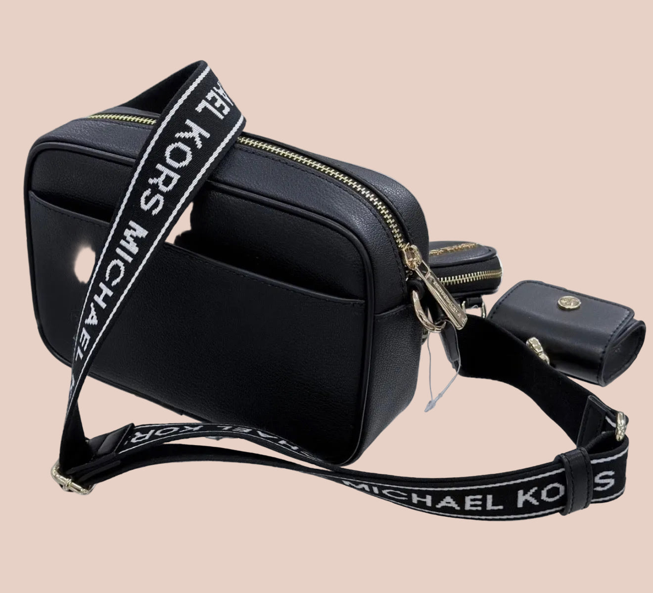 MICHAEL KORS JET SET CROSSBODY WITH ATTACH - BLACK