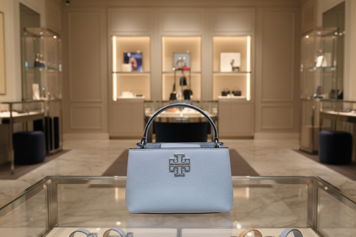 TORY BURCH MICRO BRITTEN SATCHEL - SKY BLUE