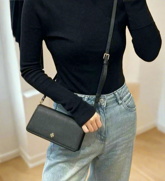 TORY BURCH EMERSON CROSSBODY -  BLACK