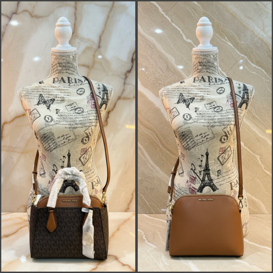 MICHAEL KORS SMALL DARIA 3 in 1 SATCHEL -  BROWN ACORN