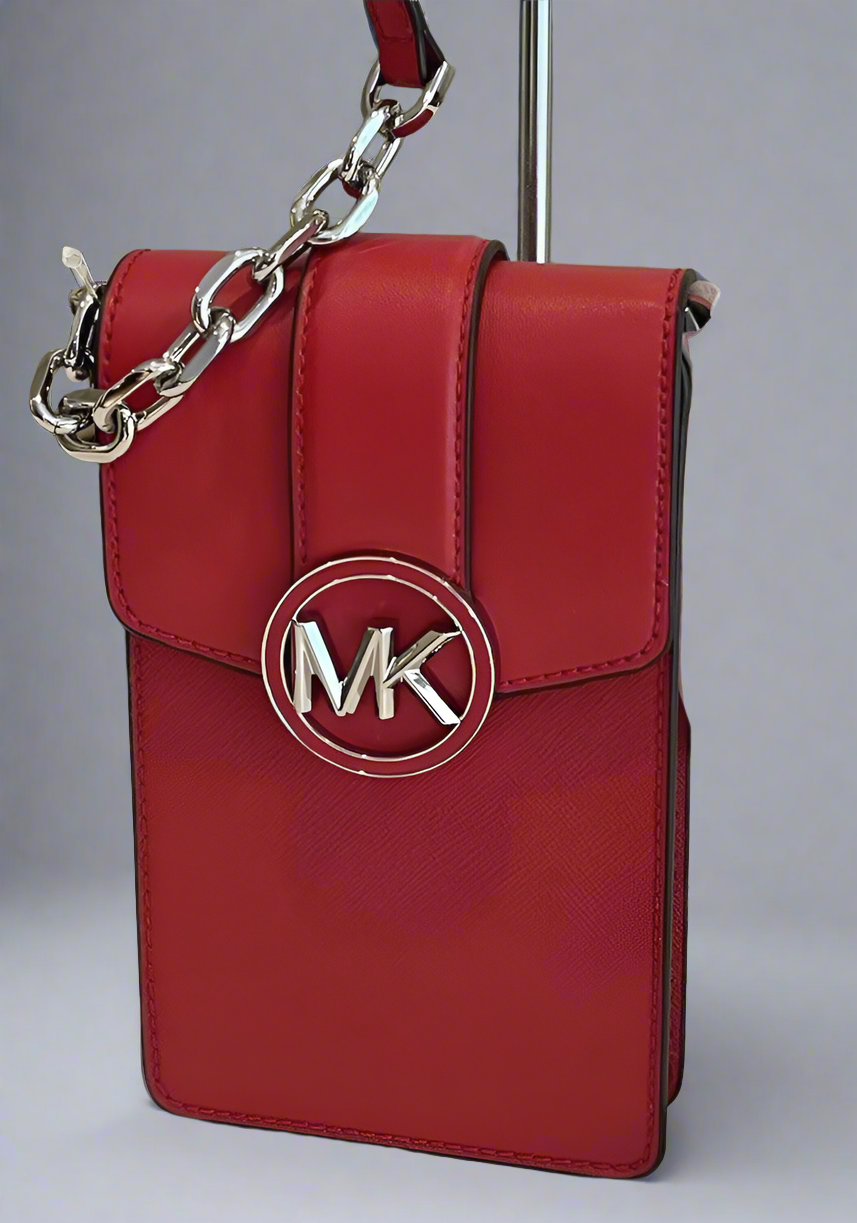 MICHAEL KORS CARMEN SMARTPHONE CROSSBODY - RED