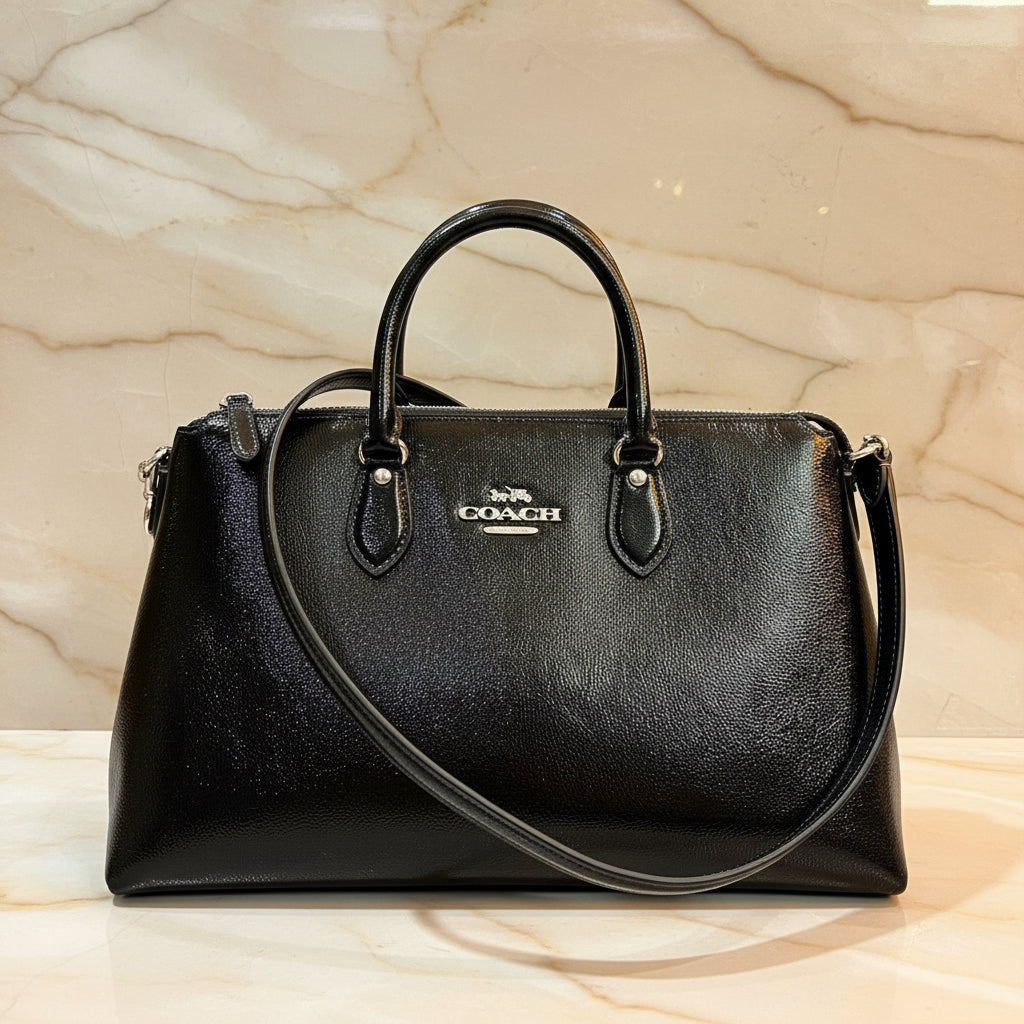 Coach Crinkled Patent Georgia Satchel