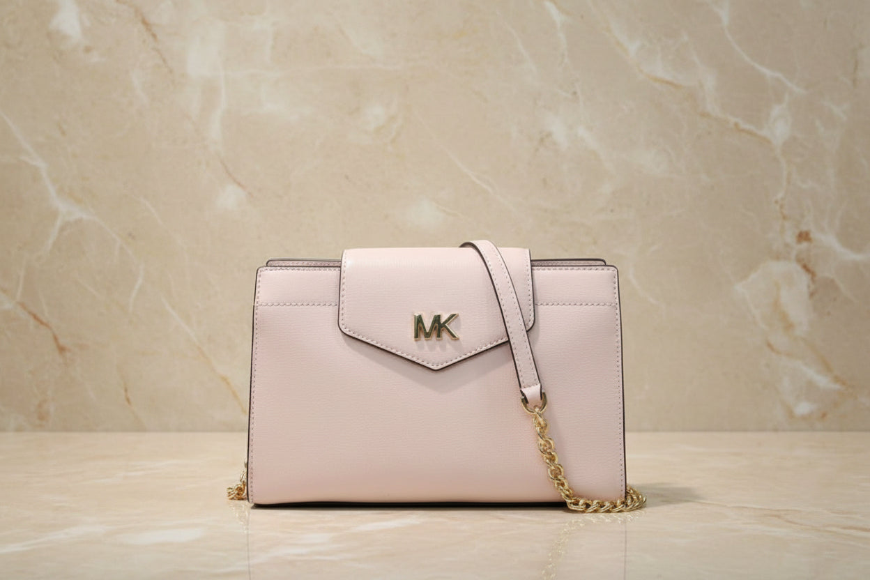 MICHAEL KORS MOTT SMALL CLUTCH/CROSSBODY - BLOSSOM PINK