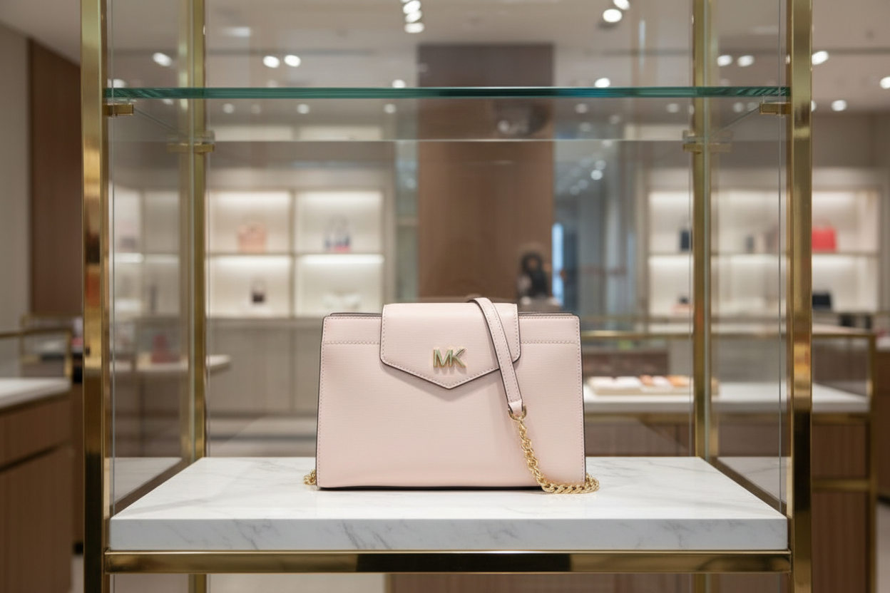 MICHAEL KORS MOTT SMALL CLUTCH/CROSSBODY - BLOSSOM PINK