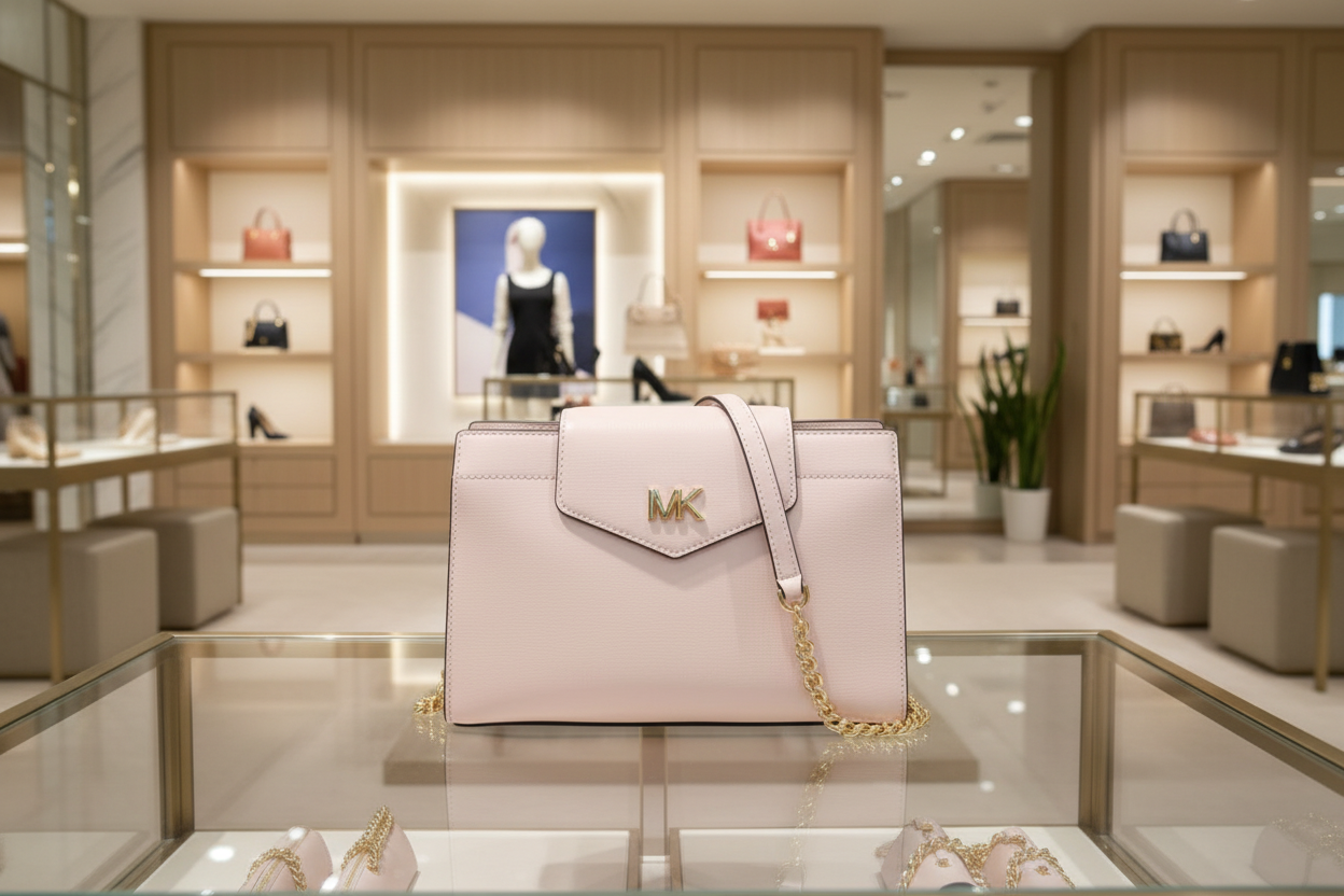 MICHAEL KORS MOTT SMALL CLUTCH/CROSSBODY - BLOSSOM PINK