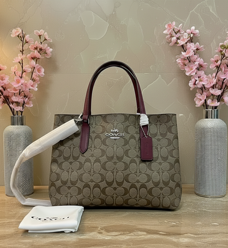 COACH AVENUE CARRYALL IN SIGNATURE BROWN/PINK