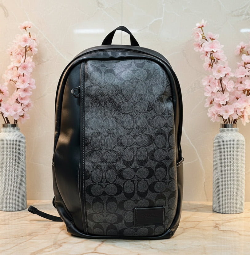 COACH LARGE BACKPACK - SIGNATURE CHARCOAL BLACK