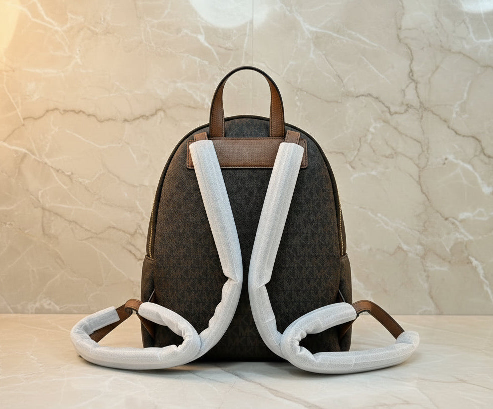 MICHAEL KORS MEDIUM ERIN BACKPACK - SIGNATURE BROWN/WHITE