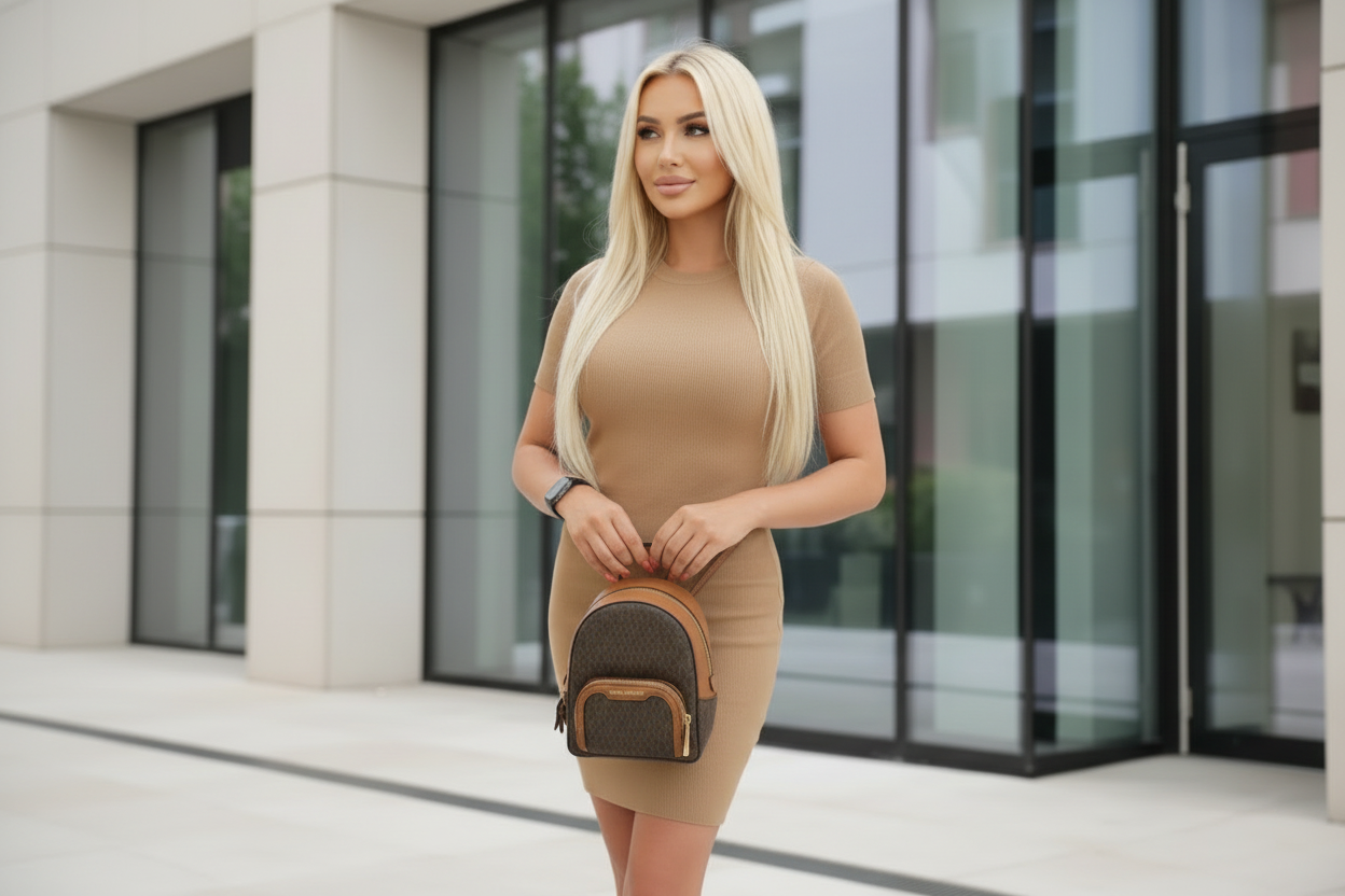 حقيبة ظهر مايكل كورس جايسي مقاس XS، لون بني مميز