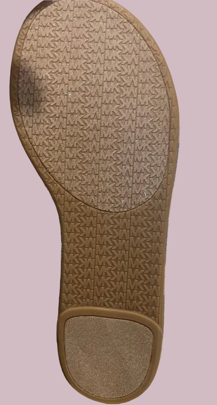 MICHAEL KORS INDIRA LOGO JACQUARD PLATFORM SANDALS - BLUE - SIZE 6 CAN FIT TO SIZE 5.5