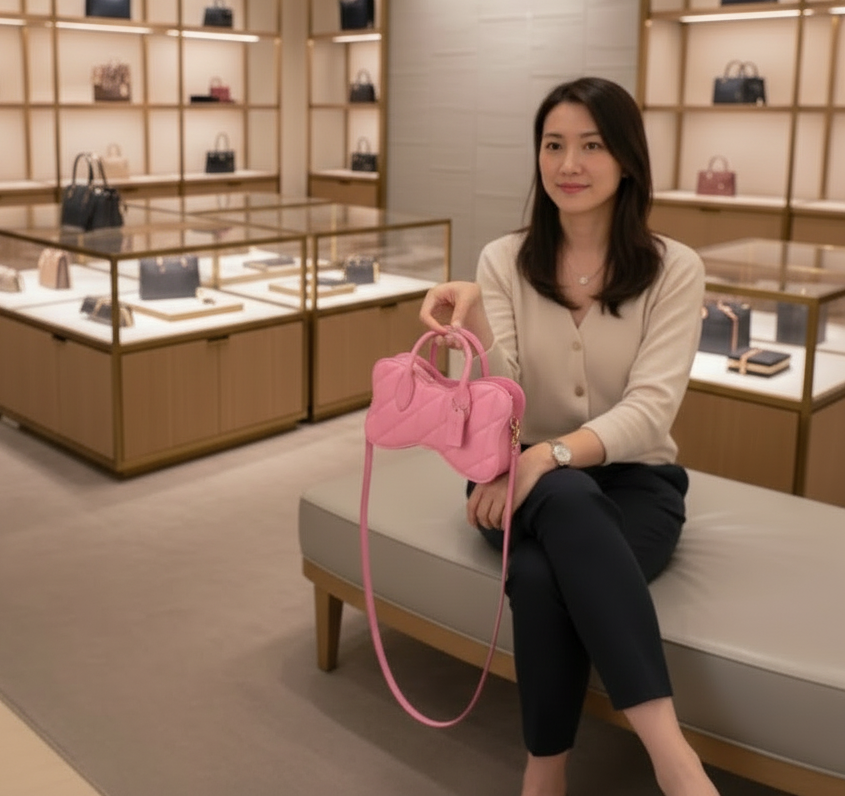 حقيبة كتف من قماش كوتش مزينة بتطريز