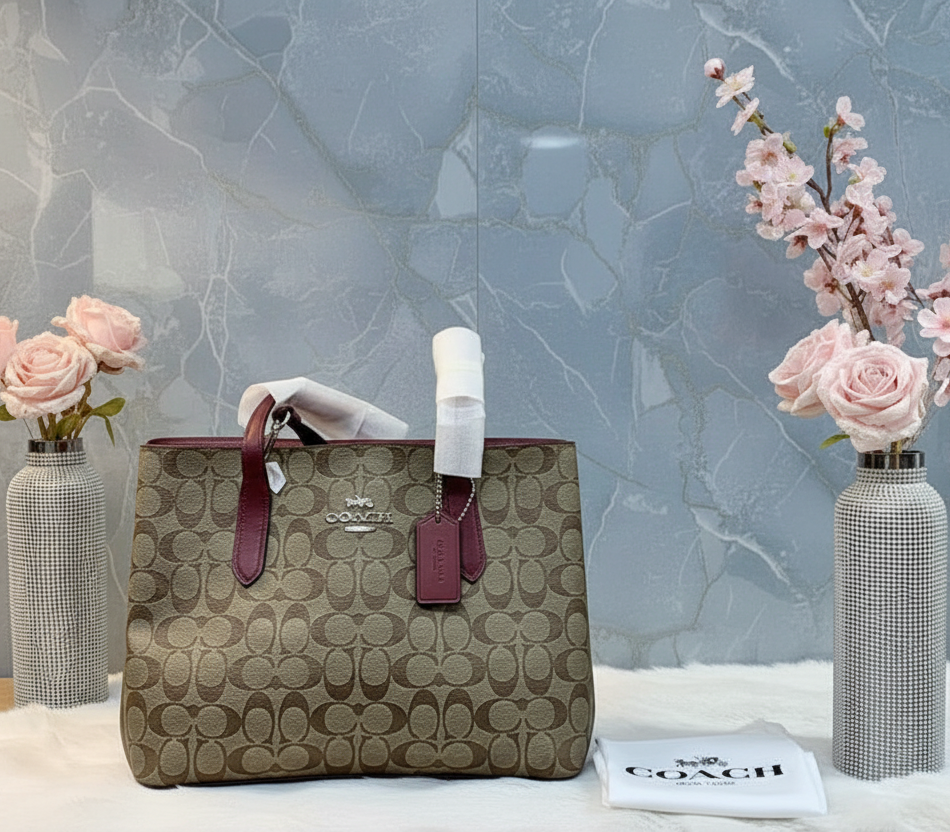 COACH AVENUE CARRYALL IN SIGNATURE BROWN/PINK