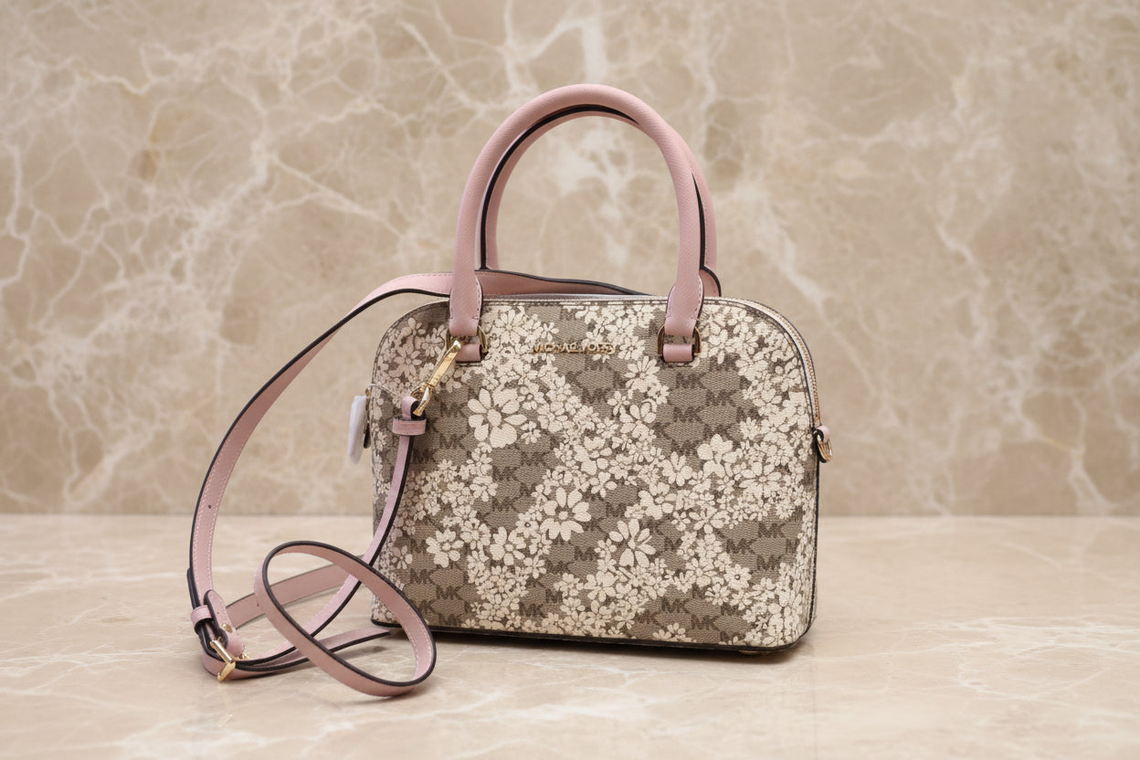 MICHAEL KORS CINDY SATCHEL DOME MEDIUM - SPRING FLORAL PRINT