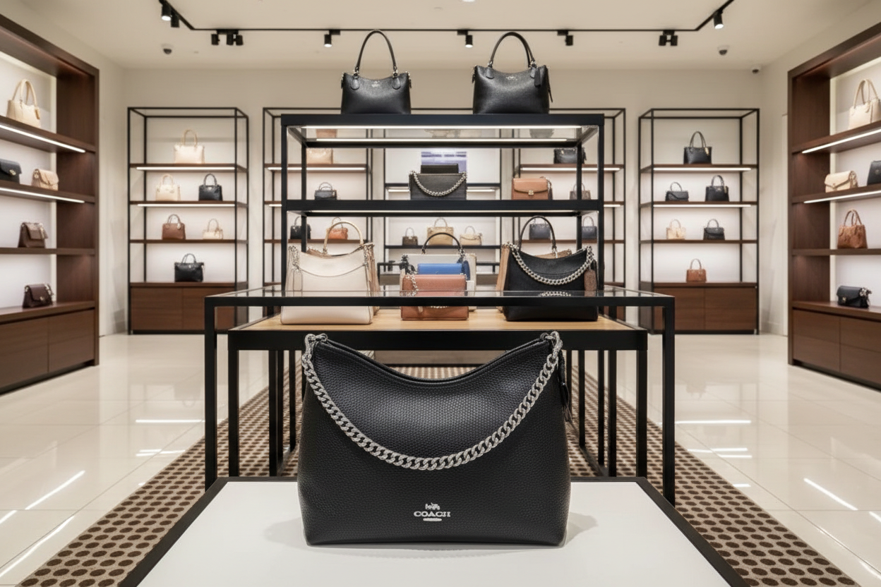 حقيبة كوتش متوسطة الحجم بلون الغار - أسود