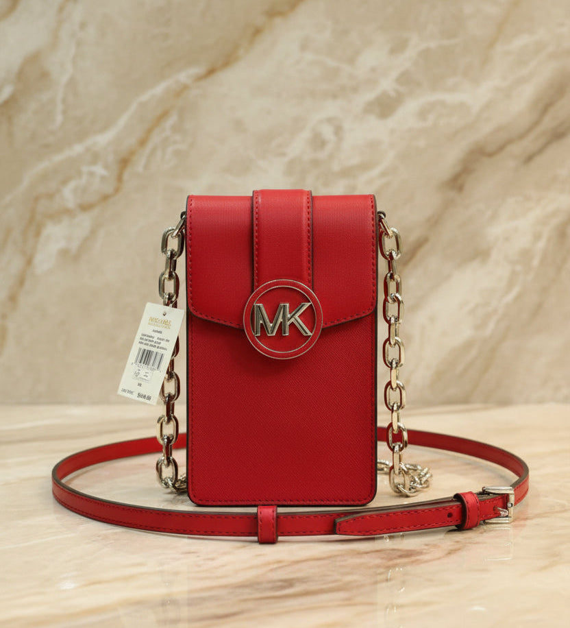 MICHAEL KORS CARMEN SMARTPHONE CROSSBODY - RED