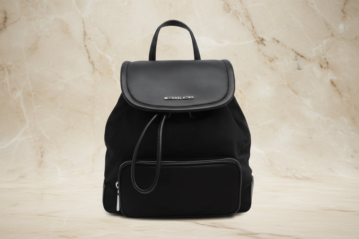 MICHAEL KORS CARA SMALL BACKPACK NYLON - BLACK