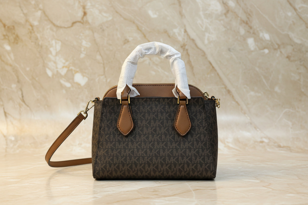 MICHAEL KORS SMALL DARIA 3 in 1 SATCHEL -  BROWN ACORN