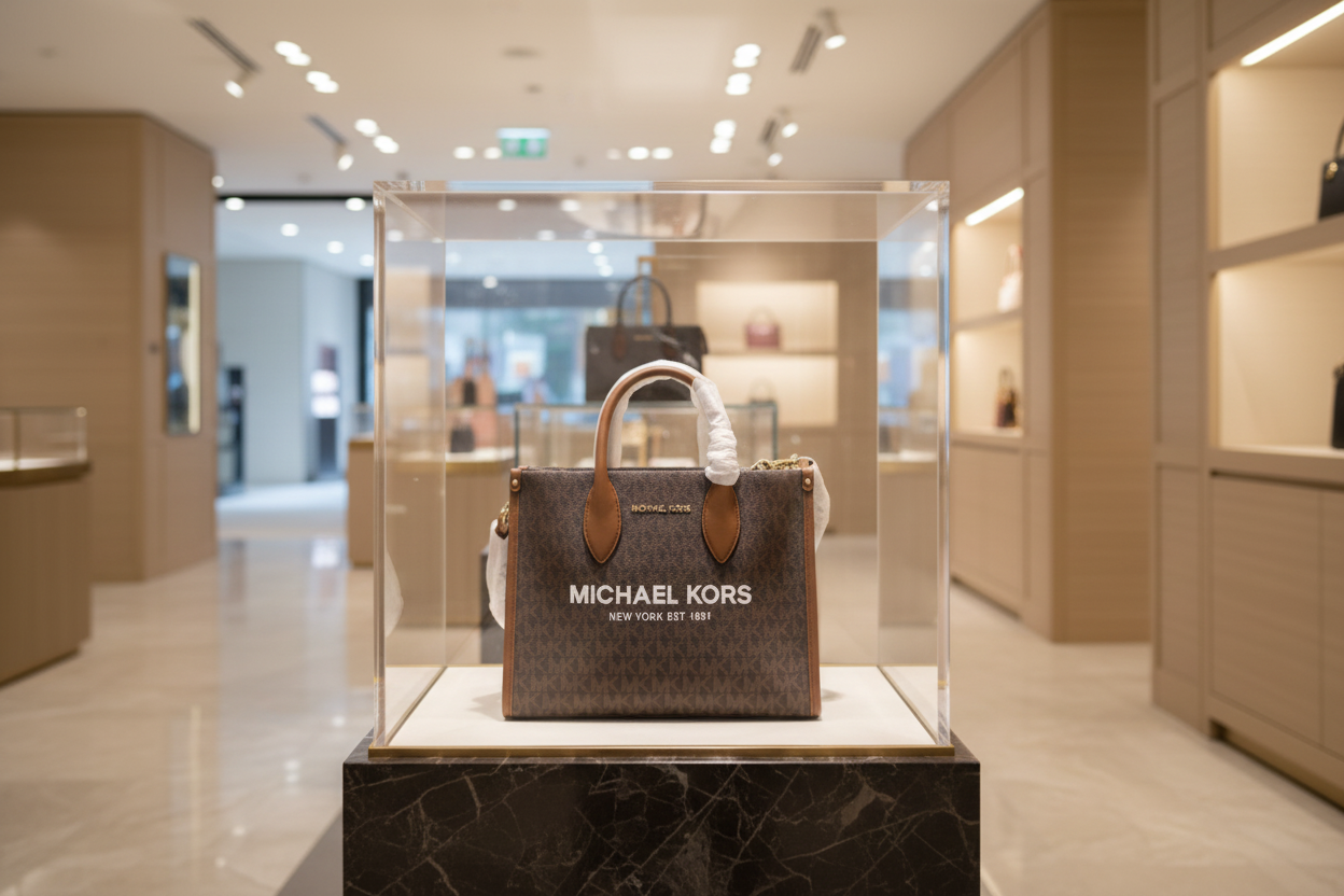 MICHAEL KORS MIRELLA SMALL SHOPPER TOP ZIP CROSSBODY BAG - BROWN ACORN