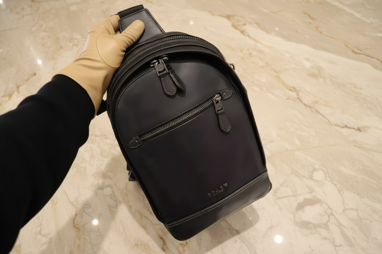 COACH GRAHAM SLINGPACK - BLACK LEATHER