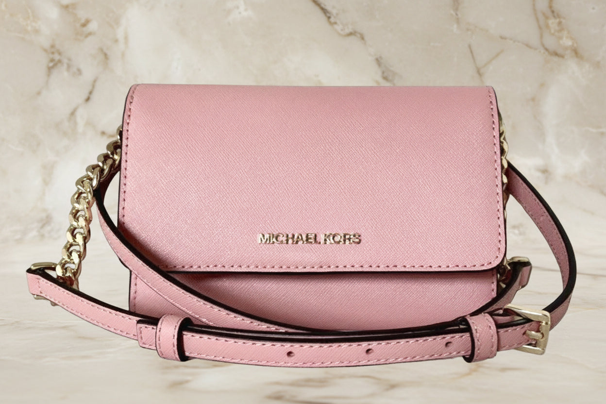 MICHAEL KORS JET SET TRAVEL PHONE CROSSBODY BAG - PRIMROSE