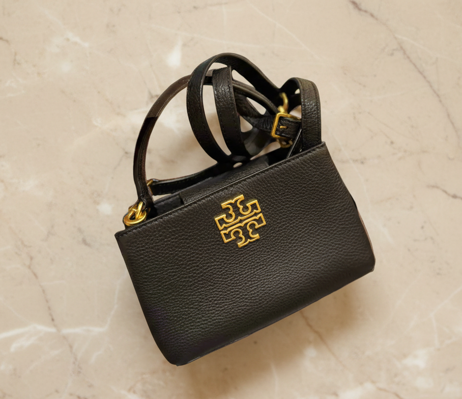 TORY BURCH MICRO BRITTEN SATCHEL - BLACK