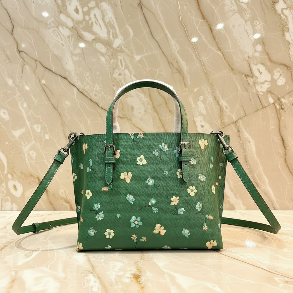 ‼️ SALE ‼️ COACH MOLLIE TOTE 25 WITH MYSTICAL FLORAL PRINT IN GREEN MULTI