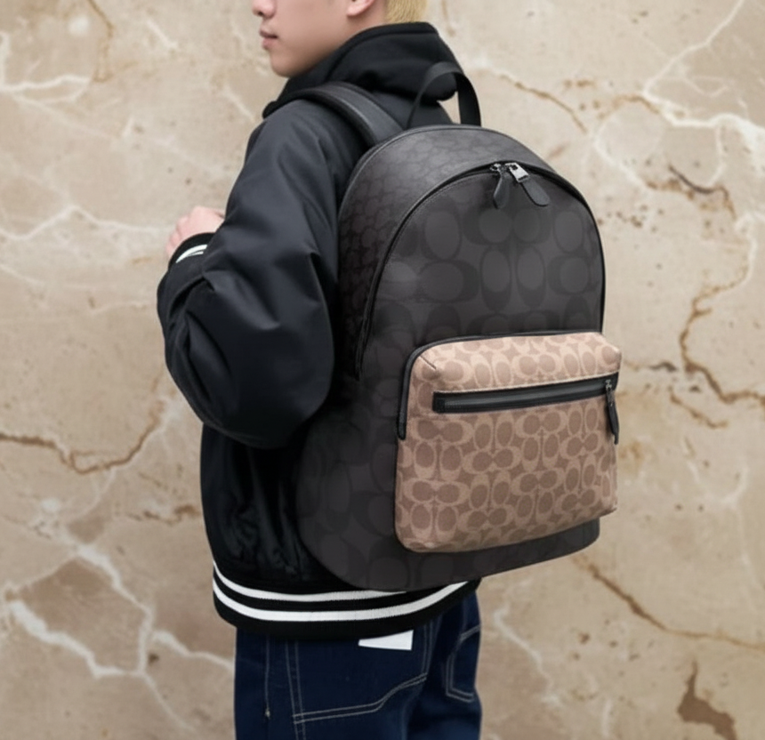 COACH MEN’S WEST BACKPACK IN BLOCKED SIGNATURE CANVAS