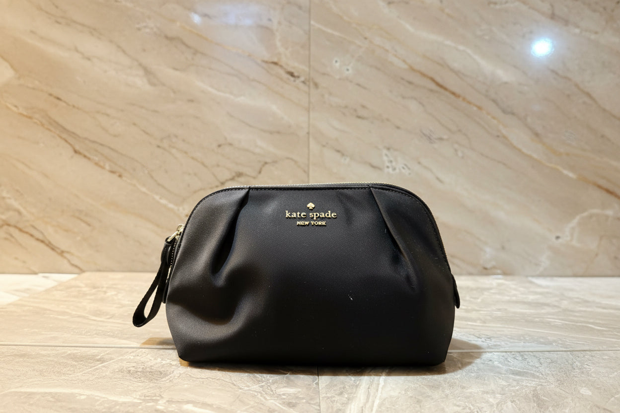 KATE SPADE CHELSEA COSMETIC POUCH - BLACK COLOR