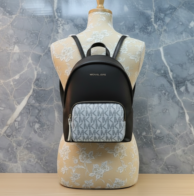 MICHAEL KORS MEDIUM ERIN BACKPACK - SIGNATURE BROWN/WHITE