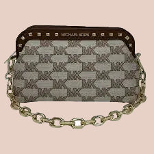 MICHAEL KORS JACQUARD LIVIA CLOUD SMALL CLUTCH/CROSSBODY